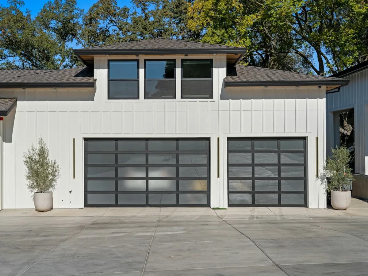 Modern garage doors on a residential home